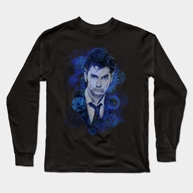 Splatter Tenth Doctor Long Sleeve T-Shirt by Redtide